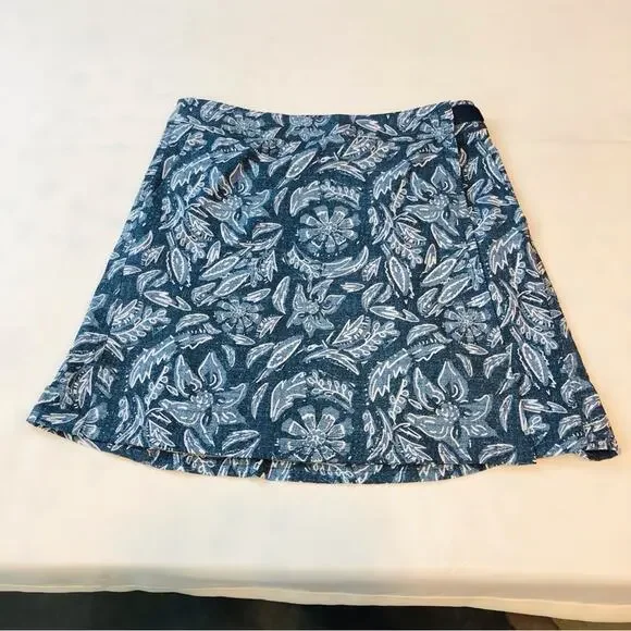 Rip Skirt Blue Rustica Denim Print Adjustable Wrap Waist Lightweight Comfort - Picture 16 of 16